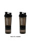 Premium Shaker Bottle Combo | Black – 500ml (Pack Of 2) leak proof - 5