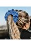 1 Piece Blue Floral Women's Satin Hair Elastic Scrunchie/Hair Accessory - 2