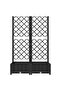 Garden Planter with Trellis Black 80x40x121.5 cm PP - 2