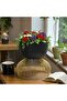 Metal Plant Stand with Pot – Gold & Black Mild Steel Indoor Planter - 5