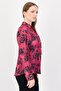 Women V-Neck Long Sleeve Floral Pattern Shirt, Multicolor - 2