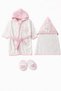 Baby Girl Cute Cat Figured Slippers, Bathrobe and Towel Set, 100% Cotton Fabric, 0-2 Years Old - 4