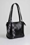 Women's Scarf Faux Leather Shoulder and Hand Bag Dimensions 22X18X11 cm - 3
