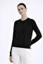 Black Crew Neck Women's Cardigan