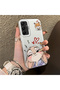 Samsung Galaxy A25 Compatible Heart-Themed Fox and Rabbit Printed Case, Matching Cover for Friends and Couples