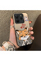 Redmi Note 14 4g Compatible Heart-Themed Fox and Rabbit Printed Case, Matching Cover for Friends and Couples