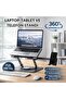 360 Rotatable Full Metal Laptop Tablet Phone Stand – Foldable, Anti-Slip, Height and Angle Adjustable Ergonomic Desktop Stand