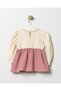 Baby Girl Cotton Powder Bow Detailed Salopet Dress – Long Sleeve Inner Blouse Included - 3