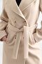 Women's Belted Button Detailed Cashmere Coat - 4