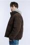 Men's Padded Corded Fabric Velvet Coat Brown - 3