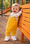 Baby Boy Embroidered Car-Motif Mustard 2-Piece Salopet Set - 3