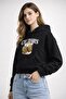 Women's Oversized Hooded Sweatshirt with Cherry Print and Printed Kangaroo Pockets - 3