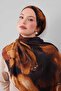 Camel Abstract Pattern Wool Silk Shawl