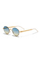 Eoh5000 C1 Blue Gradient Ultra Light Metal Round Unisex Sunglasses