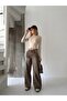 Brown Tinted Wide-Leg Pants - 3