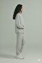 Women's Daily Oversized Gray Hooded Tracksuit Set Winter Cotton Lined - 4