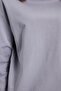 Women's Oversized Wide Cut 100% Cotton 2 Thread Crew Neck Light Gray Sweatshirt - 5