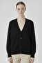 Black Button Detailed Women's Cardigan
