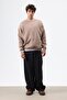 Basic Oversized Washable Sweatshirt Brown - 2