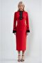 Midi dress with ruffled sleeves and neckline 2961