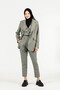 Suit Woven Thick Belt Detailed Carrot Trousers - 4
