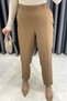 Elastic Waist Pocket Button Detail Trousers - Camel Camel - 3