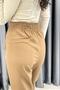 Elastic Waist Pocket Button Detail Trousers - Camel Camel - 5
