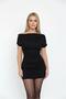 Women's Long Sleeve Black Madonna Collar Modal Fabric Mini Dress - 3