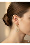 Xuping Zircon Stone Dangle Hoop Detailed Earrings - 2