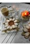 6 Pieces Vintage Daisy Design Laser Cut Cocktail & Coffee Presentation Napkins - 4