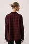 Women's Plaid Oversized Women's Burgundy Shirt 34507 - 5