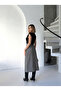 Linen Skirt with Cut-Out Hem and Front Slit - 4