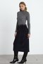 Navy Blue Corded Fabric Velvet Viola Skirt - 3