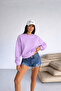 Lila 2 Thread O Oversized Basic Sweatshirt - 3