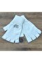 Cut-Out Knitwear Gloves with Stones on Them - 3