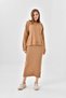 Women's Mock Neck Casual Sweater Long Skirt Two-Piece Knitwear Set - 2