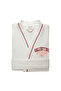 Valentine 100% Cotton Embroidered Pique Bathrobe White (M/L) - 5