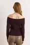 Women's Brown Ribbed Detailed Madonna Collar Soft Textured Knitwear Blouse Blz-19003203 - 5