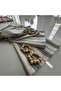 Gray Thick Striped Napkin Set 40X40 with Buckle Gift 6 Pieces - 4