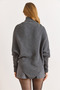 Women's Smoked Turtleneck Asymmetrical Poncho Sweater Kzk-19001145 - 3