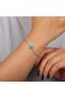 Four-Leaf Clover Figured Blue Stone Steel Bracelet - Stainless Silver Color Luck Bracelet - 2
