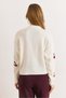 Women's Ecru Cherry Detailed Soft Textured Knitwear Cardigan Hrk-19000463 - 4