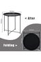 Outdoor Foldable Metal Side Table – Portable Patio & Balcony End Table - 3