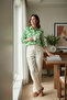 Women's Long Sleeve Patterned Basic Shirt - 3