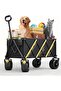 Heavy-Duty Large Folding Wagon Cart with 360° All-Terrain Big Wheels, 300 kg Capacity