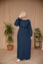 Ankanoor Rabia Fabric Pearl Button Pleated Design Dress 145 cm Anka265129