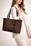 Large Size Suede Women's Shoulder Bag – Zippered, Lined, Special Design - 2