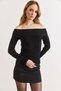 Women's Black Ribbed Detailed Madonna Collar Soft Textured Knitwear Blouse Blz-19003203 - 6