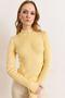 Women's Light Yellow Button Detailed Soft Textured Draped Knitwear Sweater Kzk-19001137 - 2