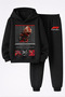Charles Leclerc Printed 3-Yarn Quality Sweatshirt and Trackpants Children's Top-Bottom Set